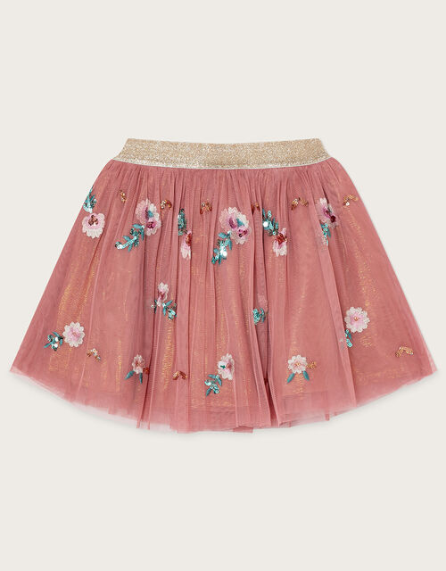 Sequin Floral Disco Skirt, Pink (PINK), large