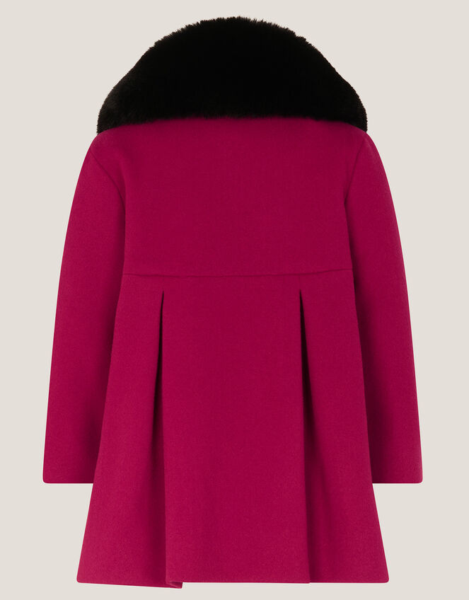 Baby Fluffy Collar Bow Coat, Red (RED), large