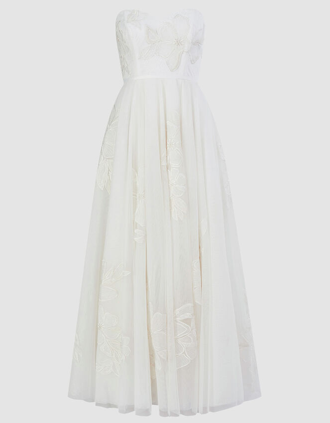 Donna Embroidered Bandeau Maxi Wedding Dress, Ivory (IVORY), large