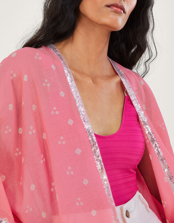 Bandhani Print Cover Up, Pink (PINK), large