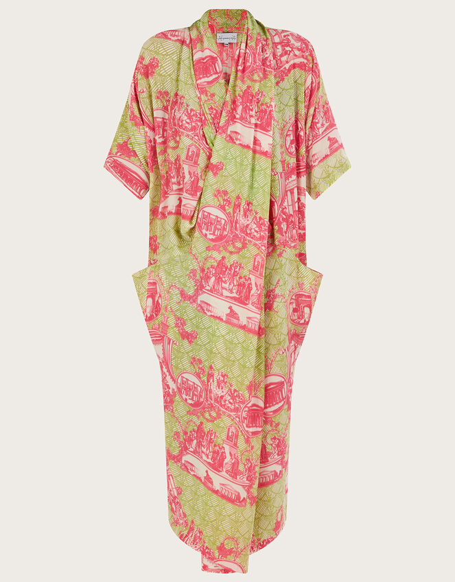 One Hundred Stars Ancient Columns Print Dress, Pink (PINK), large