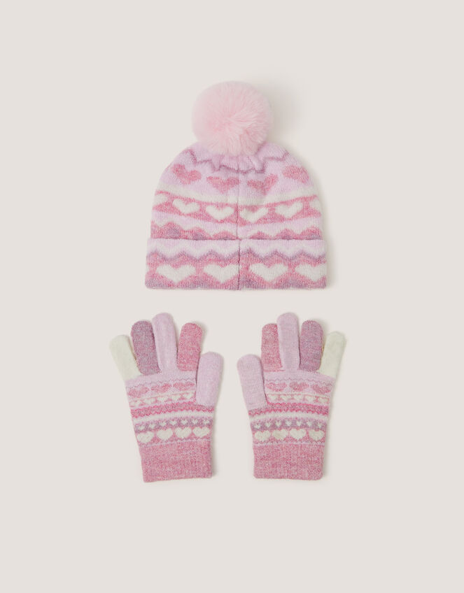 Unicorn Bobble Hat & Gloves Set, Multi (MULTI), large