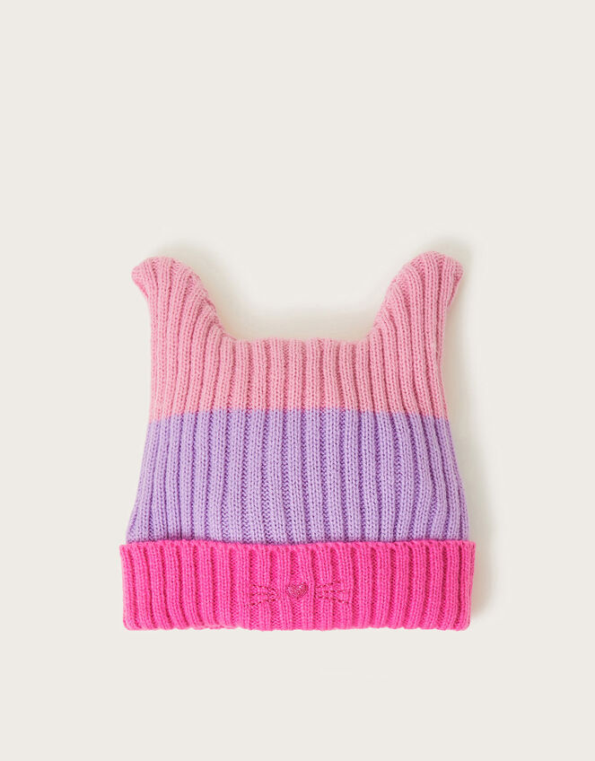 Stripe Cat Beanie Hat and Snood Set, Multi (MULTI), large