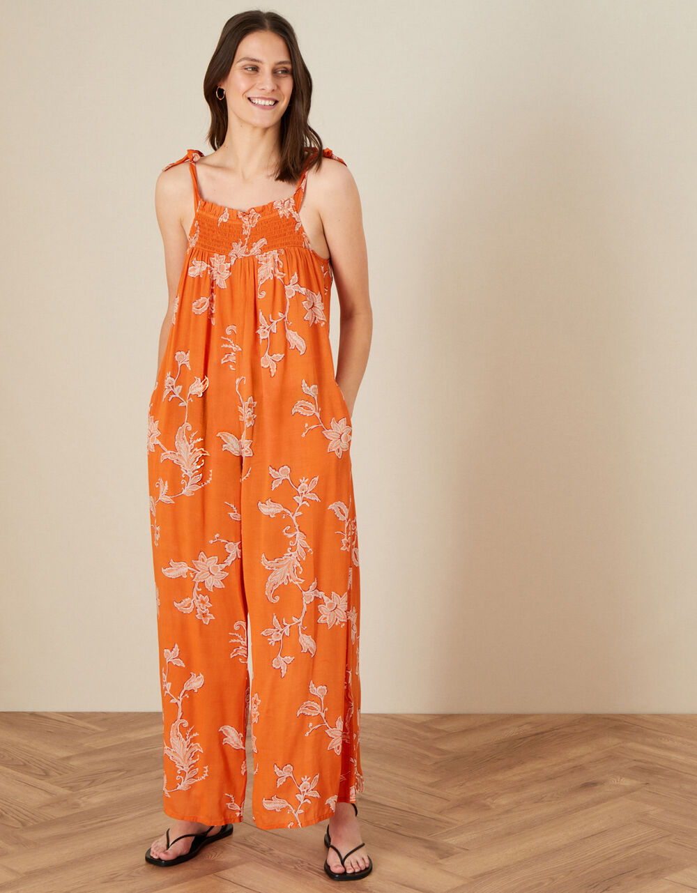 Women Women's Clothing | Kai Print Jumpsuit in LENZING™ ECOVERO™ Orange - GE34790