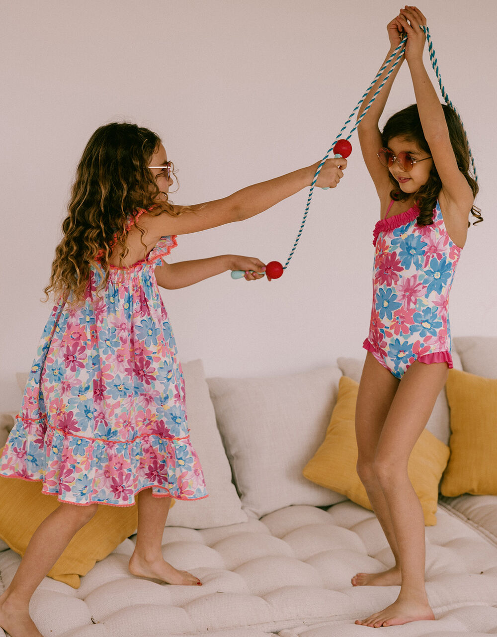 Children Girls 3-12yrs | Fluorescent Flower Pom-Pom Dress Pink - JX94787