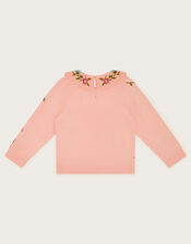 Embroidered Jersey Top, Pink (PINK), large