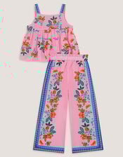 Oriana Fruity Top & Trousers Set, Pink (PINK), large
