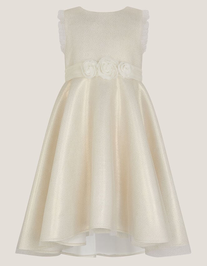 Principesa Appliqué Rose Sparkle Dress Gold