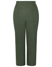 Bernice Culottes in Pure Linen, Green (KHAKI), large
