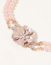 Pearl Floral Multirow Necklace, , large