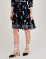 Cut-Out Detail Tie Up Espadrille Wedges, Blue (NAVY), large