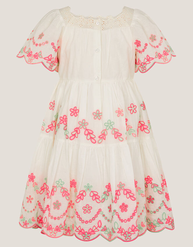 Floral Broderie Short Sleeve Dress, Multi (MULTI), large