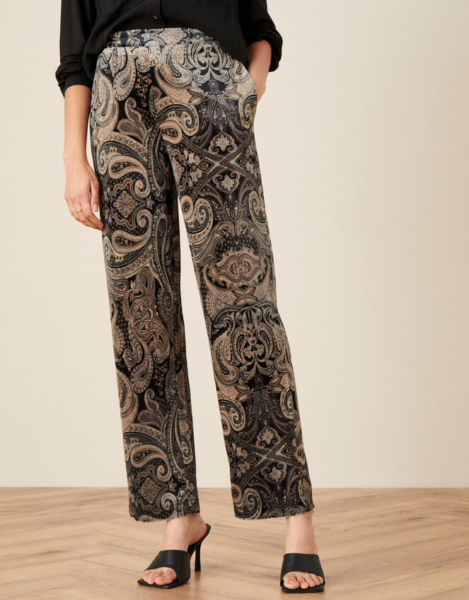 Verity Velvet Trousers , Brown (CHOCOLATE), large