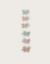 6-Pack Embroidered Butterfly Hair Clips, , large