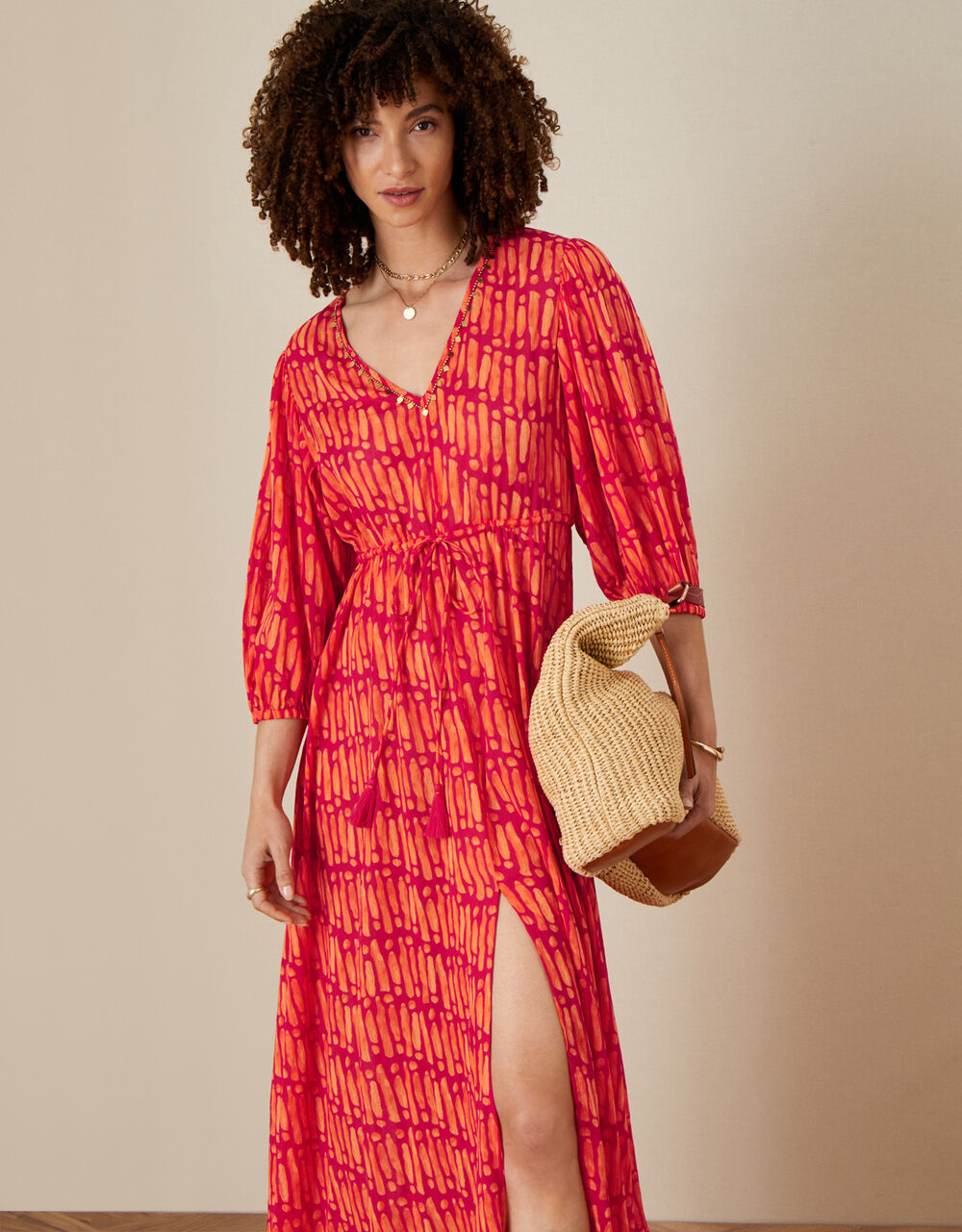 Women Dresses | Benita Maxi Dress in Organic Cotton Pink - EL93702