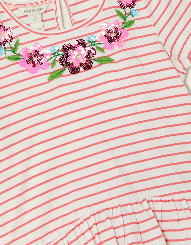 Jersey Stripe Applique Flower Set, Red (RED), large