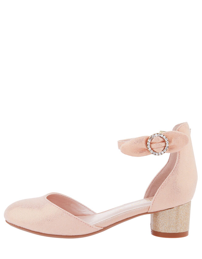 Florence Diamante Bow Two-Part Shoe, Pink (PALE PINK), large
