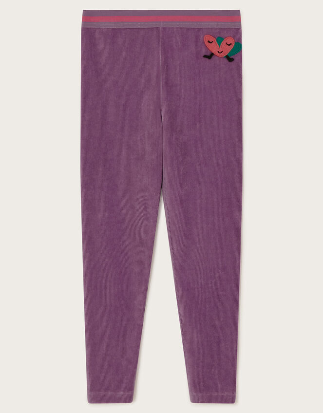 Rib Velour Leggings, Purple (LILAC), large