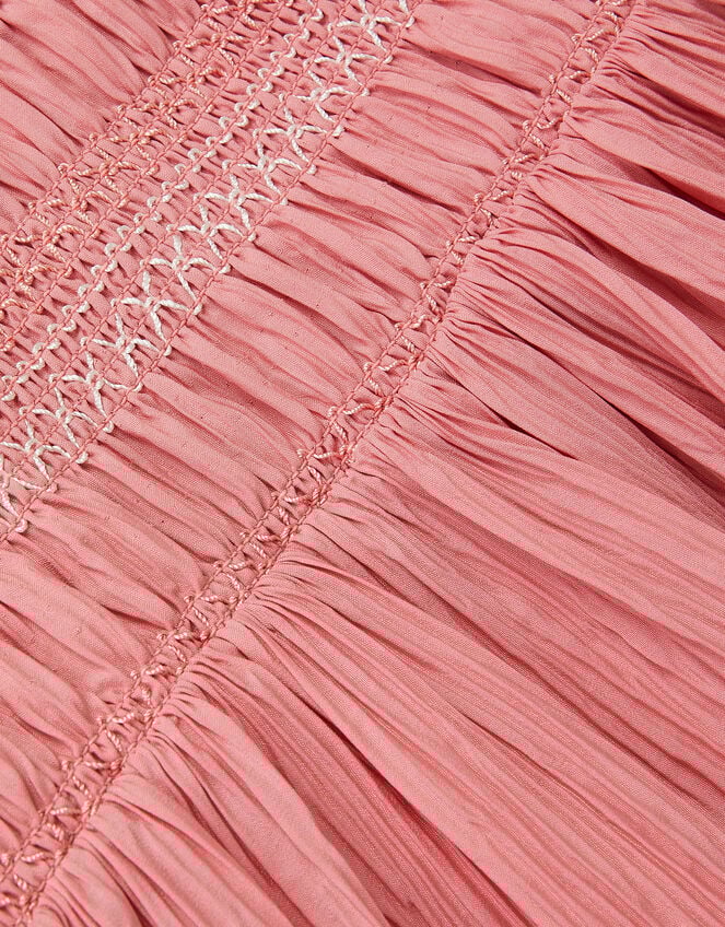 Smocked Puff Sleeve Dress, Pink (PINK), large