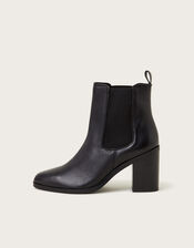 Libby Leather Block Heels, Black (BLACK), large