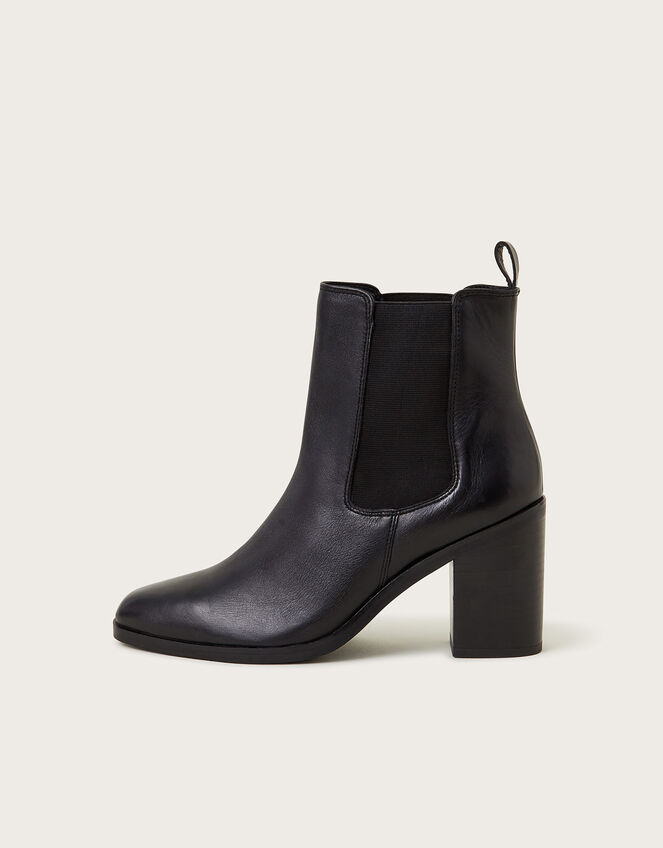 Libby Leather Block Heels, Black (BLACK), large