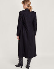 Tallulah Wool-Rich Long Tuxedo Coat , Black (BLACK), large