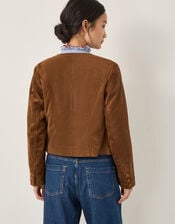 Isla Faux Suede Jacket, Brown (BROWN), large