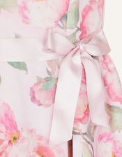 Betty Winter Floral Scuba Dress, Pink (PINK), large