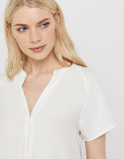 Zinnia Short Sleeve Blouse, Ivory (IVORY), large