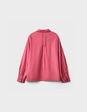 East Sumeera Embroidered Cotton Shirt, Pink (DUSKY PINK), large
