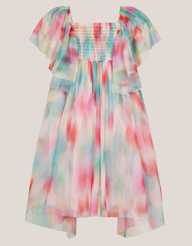 Ikat Flower Tulle Party Dress, Multi (MULTI), large