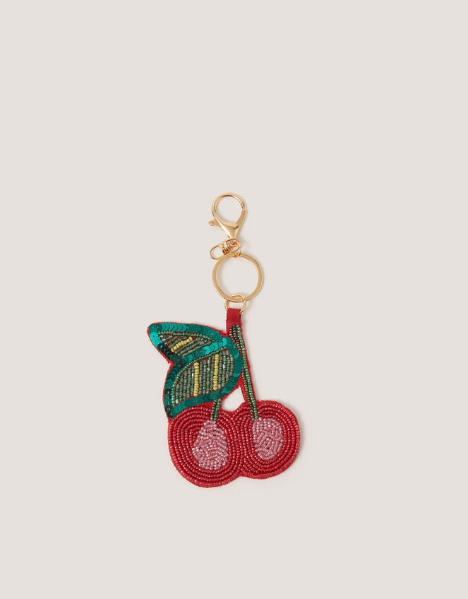 Cherry Beaded Bag Charm, , large