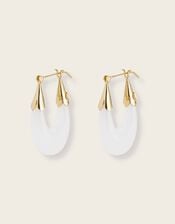 Gas Bijoux Ecume Acetate Gold Plated Stone Hoop Earrings, , large
