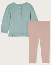 Baby Bunny Sweat Top and Leggings Set, Teal (TEAL), large