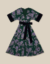 Willow Floral Print Midi Dress, Green (GREEN), large