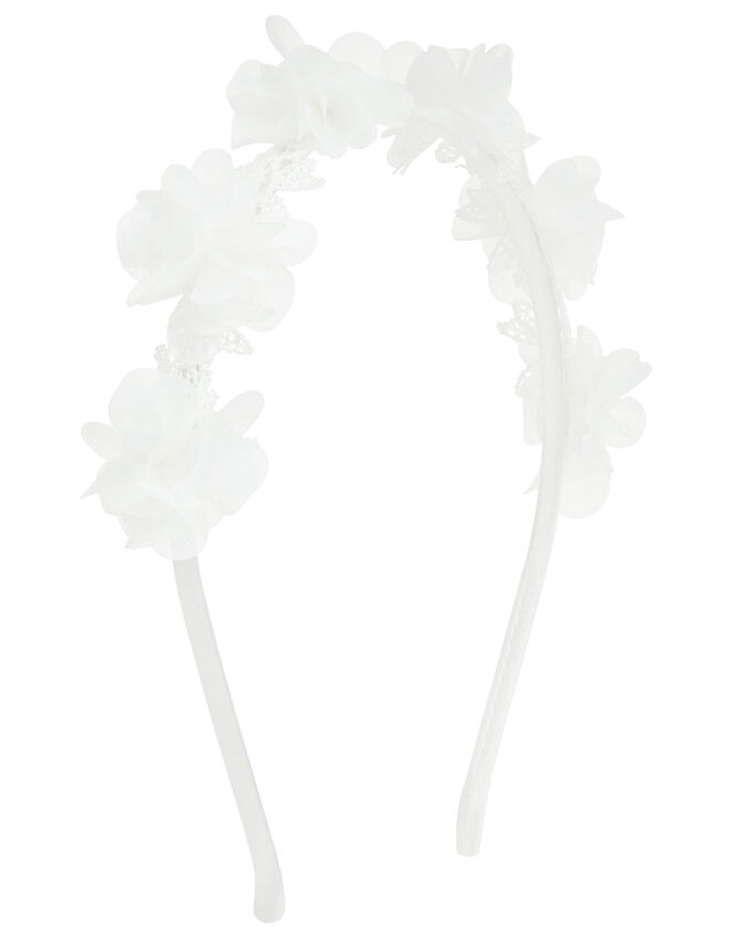 Pom Lacey Flower Headband, , large