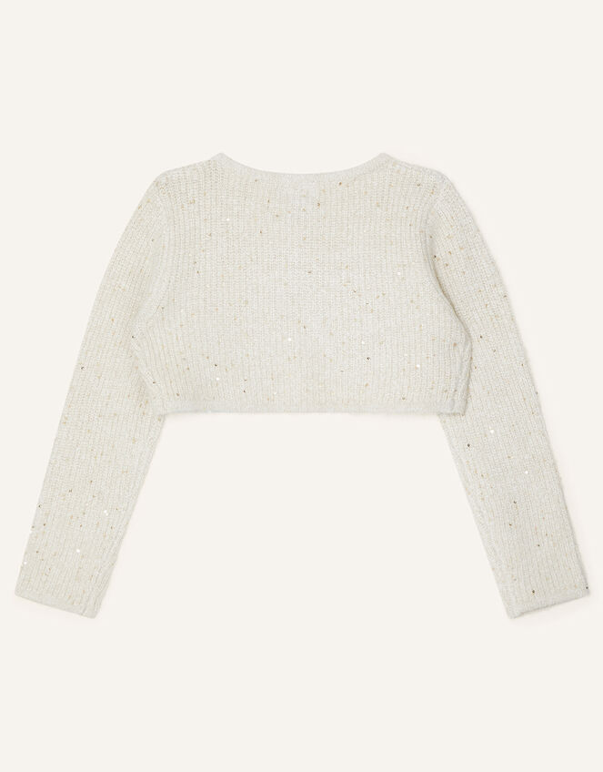 Sequin Cardigan, Ivory (IVORY), large
