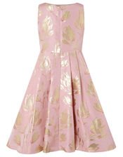 Tulip Jacquard Occasion Dress, Pink (PINK), large