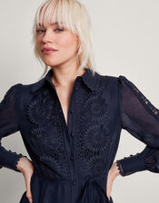 Abi Lace Shirt Dress, Blue (NAVY), large