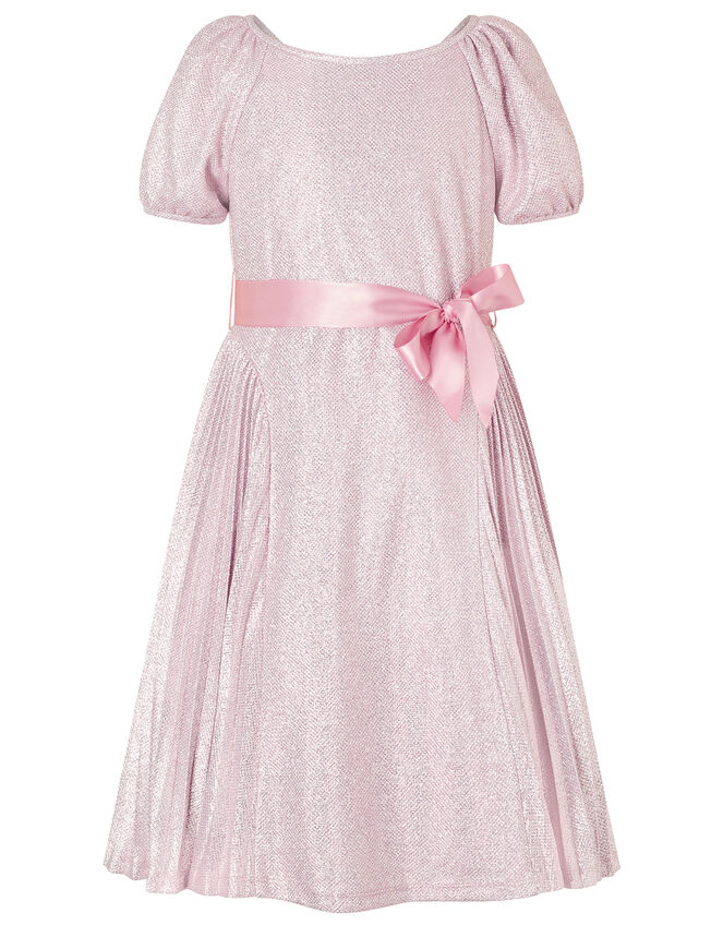 Mercury Shimmer Pleated Dress, Pink (PINK), large