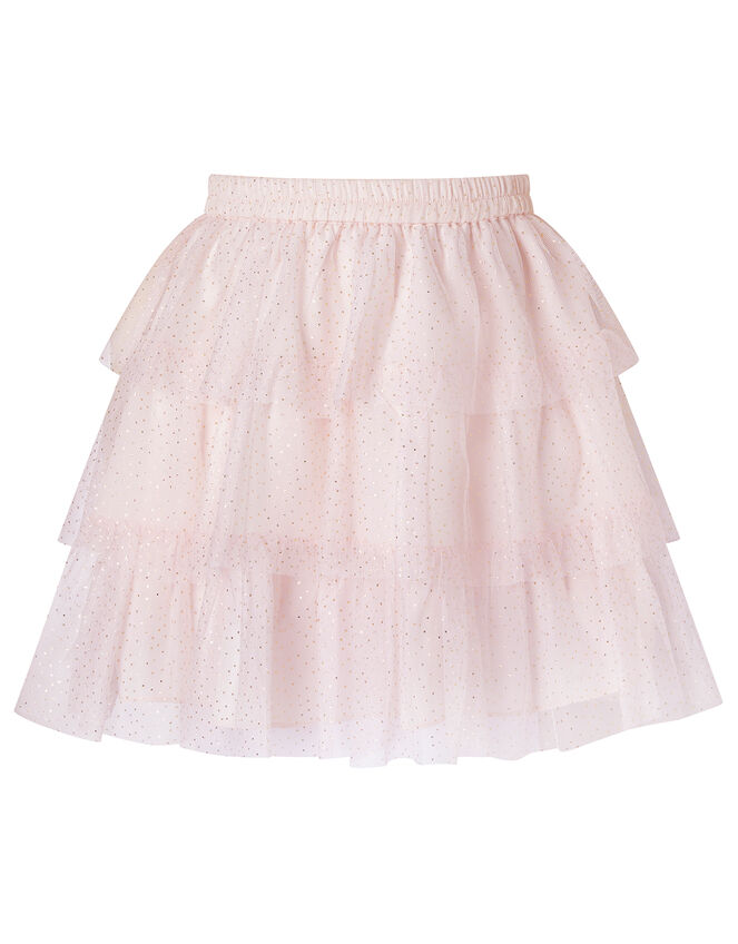 Metallic Top and Tiered Skirt Set, Pink (PINK), large