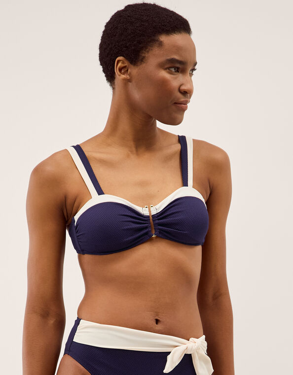 Sabrina Two Tone Bikini Top, Blue (NAVY), large