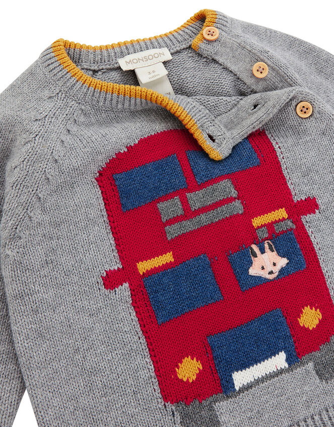 Newborn Baby London Bus Knit Set, Grey (GREY), large