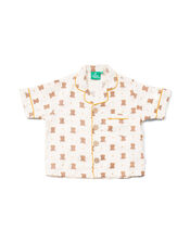 Little Green Radicals Summer Bears Button Through Pyjama Set, White (WHITE), large