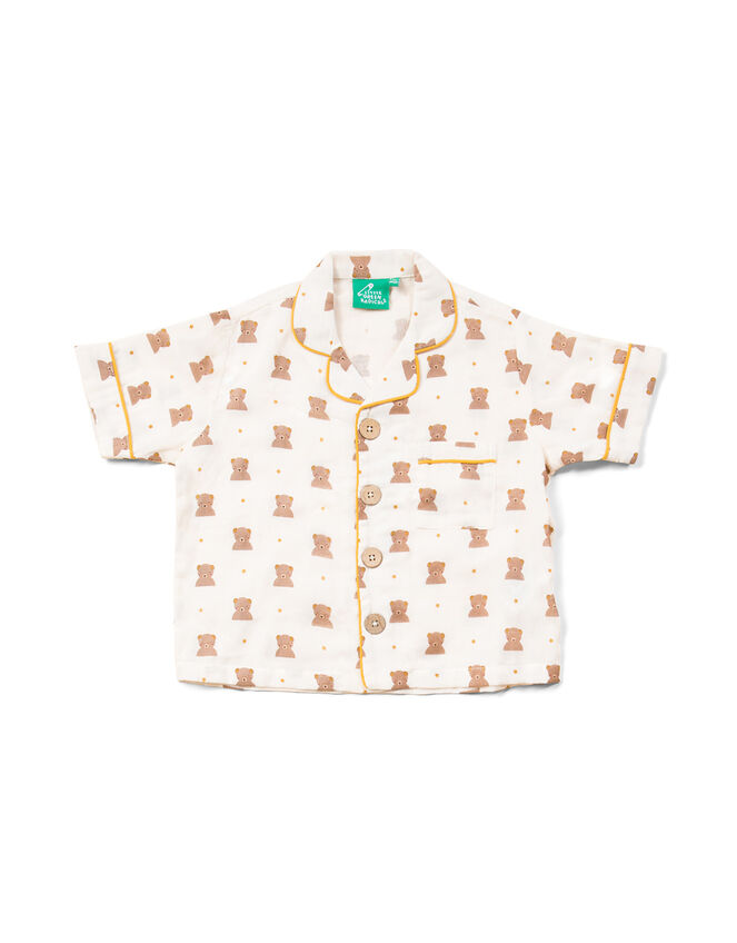 Little Green Radicals Summer Bears Button Through Pyjama Set, White (WHITE), large