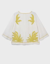 East Mella Hand-Appliqu&eacute; Cotton Top, White (WHITE), large