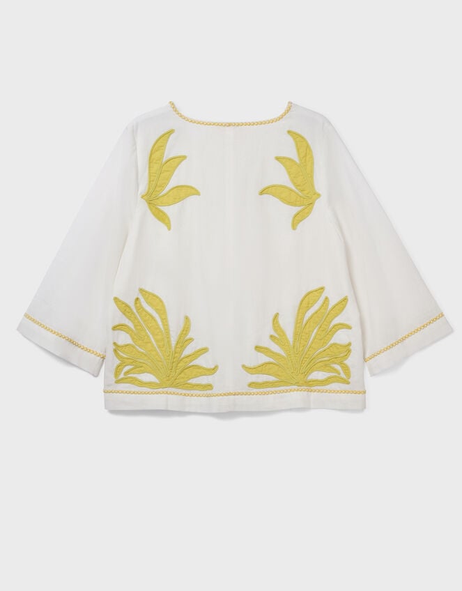 East Mella Hand-Appliqu&eacute; Cotton Top, White (WHITE), large