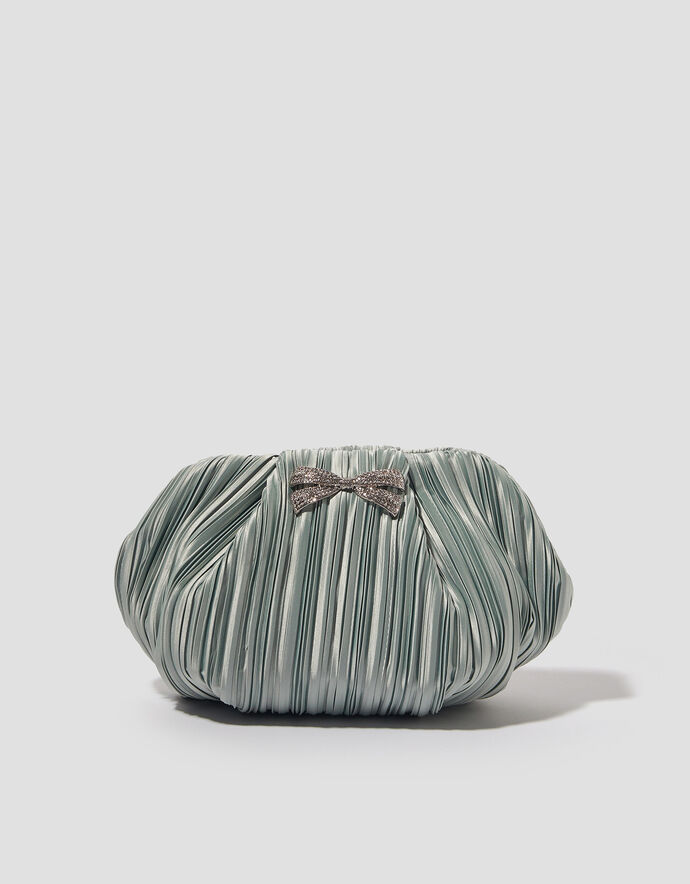 Trompette Clutch Satin Green