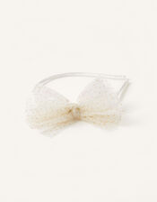 Sequin Spray Bow Headband, , large
