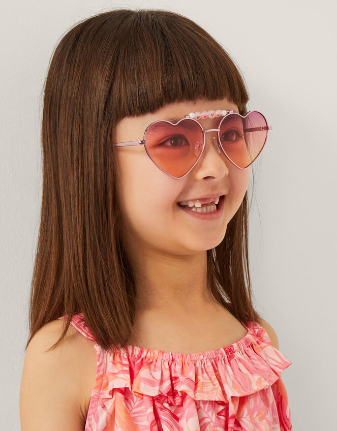 Ombré Heart Aviator Sunglasses, , large